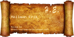 Heilman Erik névjegykártya